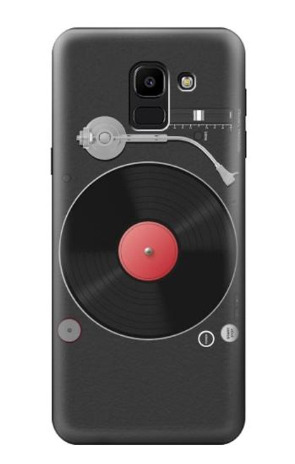 W3952 Turntable Vinyl Record Player Graphic Funda Carcasa Case y Caso Del Tirón Funda para Samsung Galaxy J6 (2018)