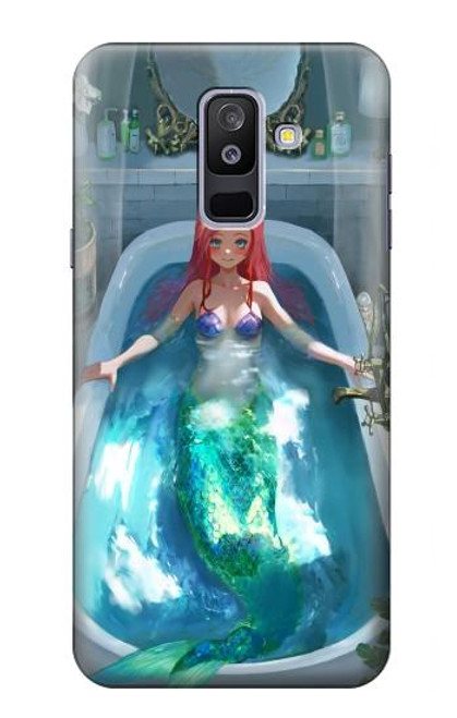 W3911 Cute Little Mermaid Aqua Spa Funda Carcasa Case y Caso Del Tirón Funda para Samsung Galaxy A6+ (2018), J8 Plus 2018, A6 Plus 2018