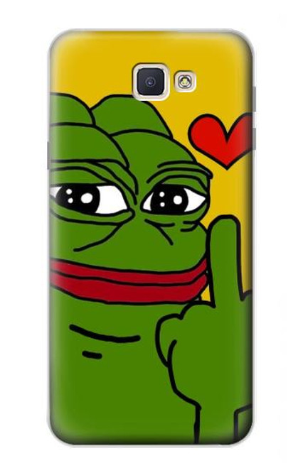 W3945 Pepe Love Middle Finger Funda Carcasa Case y Caso Del Tirón Funda para Samsung Galaxy J7 Prime (SM-G610F)