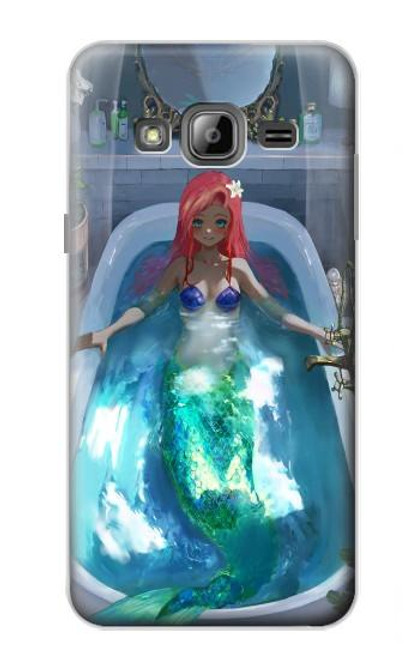 W3912 Cute Little Mermaid Aqua Spa Funda Carcasa Case y Caso Del Tirón Funda para Samsung Galaxy J3 (2016)