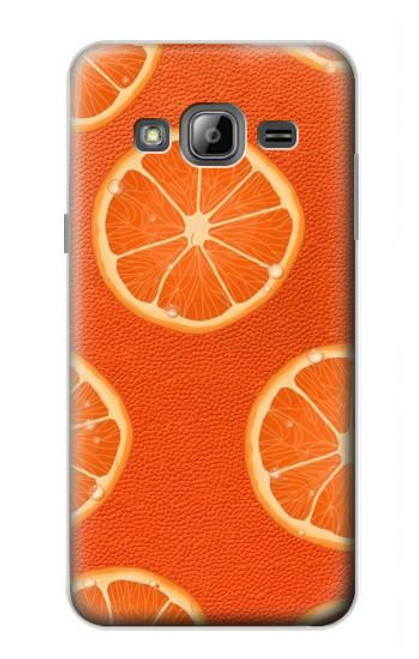 W3946 Seamless Orange Pattern Funda Carcasa Case y Caso Del Tirón Funda para Samsung Galaxy J3 (2016)