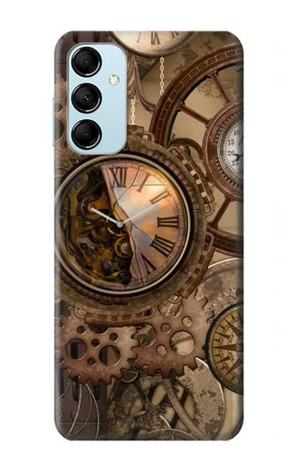 W3927 Compass Clock Gage Steampunk Funda Carcasa Case y Caso Del Tirón Funda para Samsung Galaxy M14