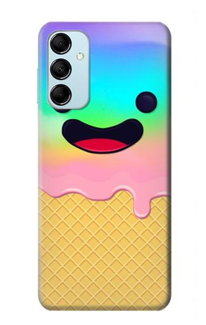 W3939 Ice Cream Cute Smile Funda Carcasa Case y Caso Del Tirón Funda para Samsung Galaxy M14