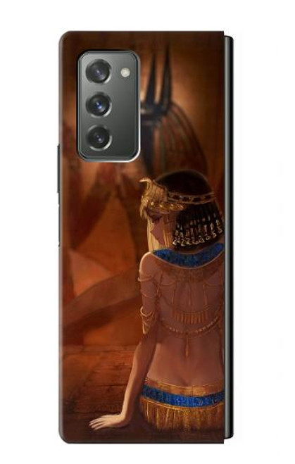 W3919 Egyptian Queen Cleopatra Anubis Funda Carcasa Case y Caso Del Tirón Funda para Samsung Galaxy Z Fold2 5G