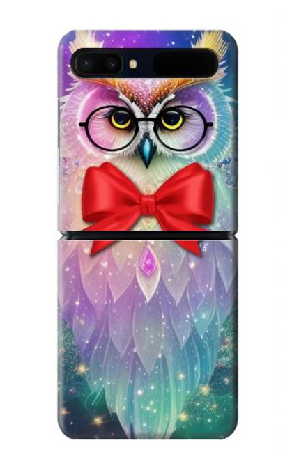 W3934 Fantasy Nerd Owl Funda Carcasa Case y Caso Del Tirón Funda para Samsung Galaxy Z Flip 5G
