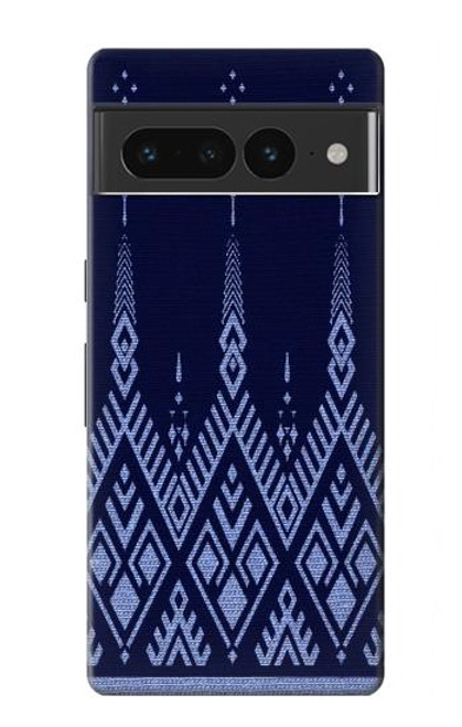W3950 Textile Thai Blue Pattern Funda Carcasa Case y Caso Del Tirón Funda para Google Pixel 7 Pro