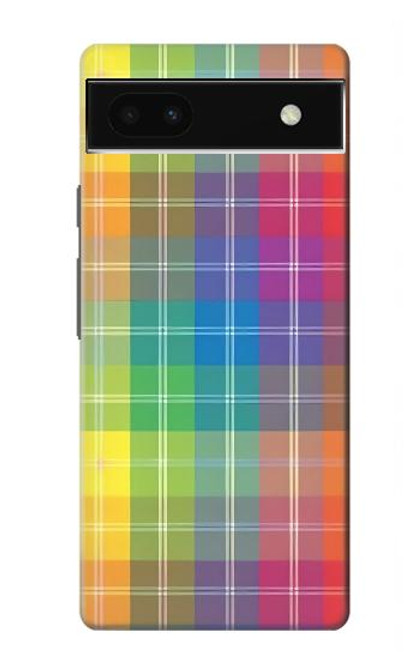 W3942 LGBTQ Rainbow Plaid Tartan Funda Carcasa Case y Caso Del Tirón Funda para Google Pixel 6a