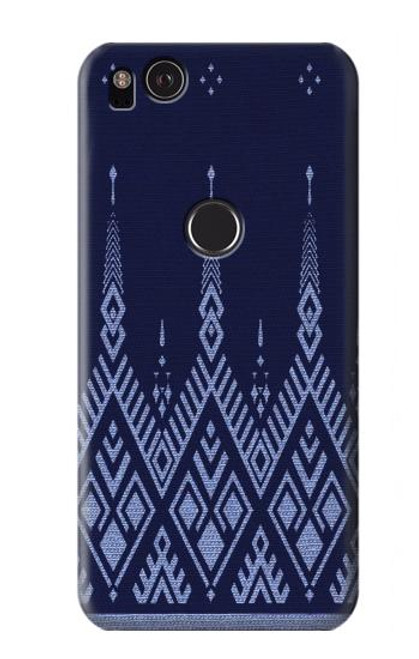 W3950 Textile Thai Blue Pattern Funda Carcasa Case y Caso Del Tirón Funda para Google Pixel 2