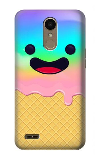 W3939 Ice Cream Cute Smile Funda Carcasa Case y Caso Del Tirón Funda para LG K10 (2018), LG K30