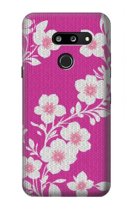 W3924 Cherry Blossom Pink Background Funda Carcasa Case y Caso Del Tirón Funda para LG G8 ThinQ