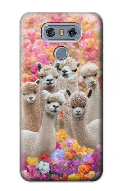 W3916 Alpaca Family Baby Alpaca Funda Carcasa Case y Caso Del Tirón Funda para LG G6