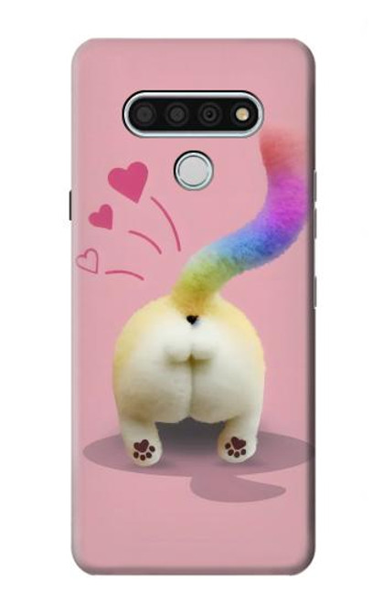 W3923 Cat Bottom Rainbow Tail Funda Carcasa Case y Caso Del Tirón Funda para LG Stylo 6