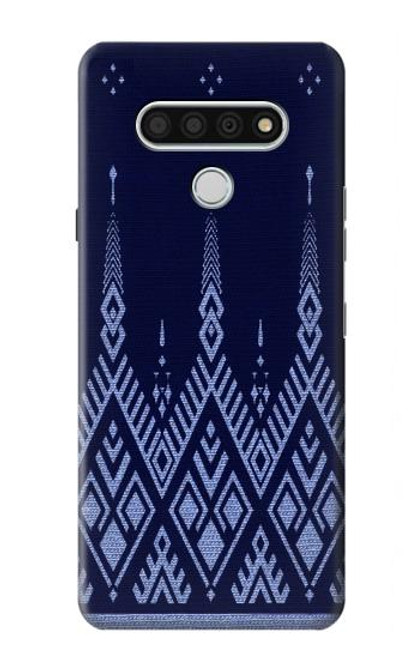 W3950 Textile Thai Blue Pattern Funda Carcasa Case y Caso Del Tirón Funda para LG Stylo 6