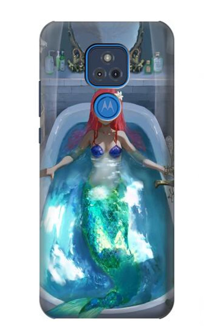 W3912 Cute Little Mermaid Aqua Spa Funda Carcasa Case y Caso Del Tirón Funda para Motorola Moto G Play (2021)