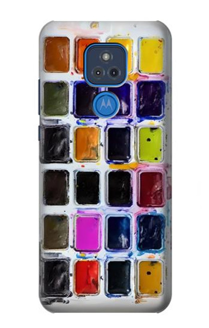 W3956 Watercolor Palette Box Graphic Funda Carcasa Case y Caso Del Tirón Funda para Motorola Moto G Play (2021)