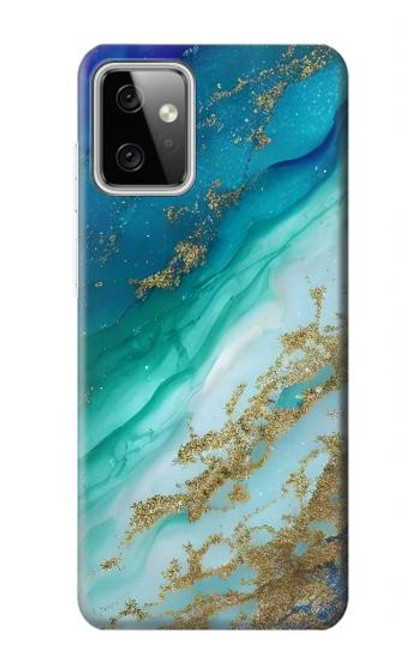 W3920 Abstract Ocean Blue Color Mixed Emerald Funda Carcasa Case y Caso Del Tirón Funda para Motorola Moto G Power (2023) 5G