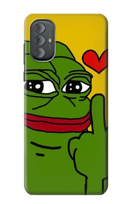 W3945 Pepe Love Middle Finger Funda Carcasa Case y Caso Del Tirón Funda para Motorola Moto G Power 2022, G Play 2023