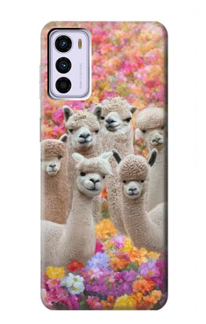 W3916 Alpaca Family Baby Alpaca Funda Carcasa Case y Caso Del Tirón Funda para Motorola Moto G42