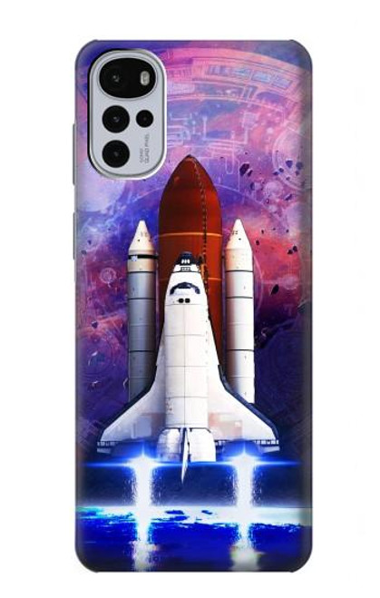 W3913 Colorful Nebula Space Shuttle Funda Carcasa Case y Caso Del Tirón Funda para Motorola Moto G22