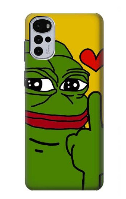 W3945 Pepe Love Middle Finger Funda Carcasa Case y Caso Del Tirón Funda para Motorola Moto G22