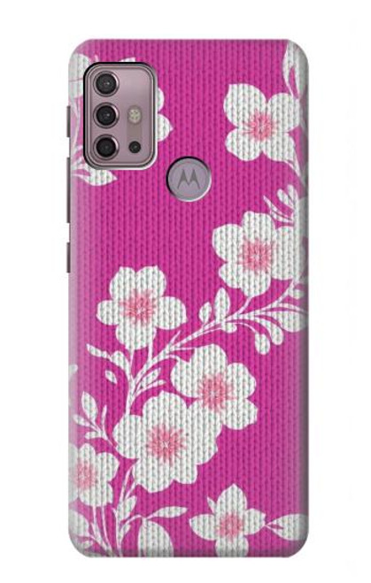 W3924 Cherry Blossom Pink Background Funda Carcasa Case y Caso Del Tirón Funda para Motorola Moto G30, G20, G10