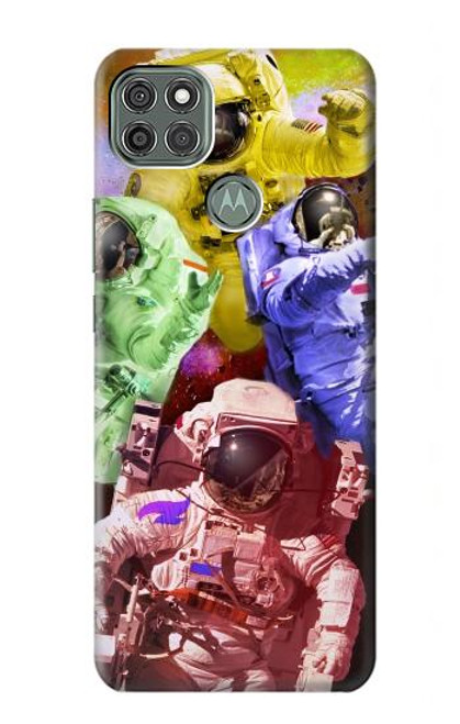 W3914 Colorful Nebula Astronaut Suit Galaxy Funda Carcasa Case y Caso Del Tirón Funda para Motorola Moto G9 Power