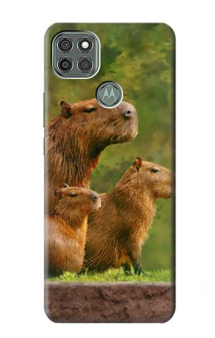 W3917 Capybara Family Giant Guinea Pig Funda Carcasa Case y Caso Del Tirón Funda para Motorola Moto G9 Power