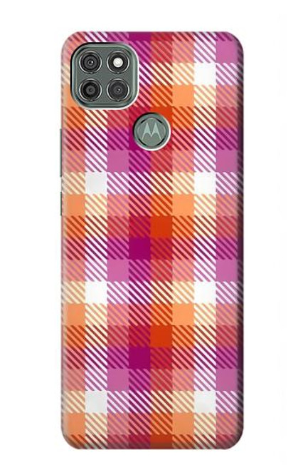 W3941 LGBT Lesbian Pride Flag Plaid Funda Carcasa Case y Caso Del Tirón Funda para Motorola Moto G9 Power