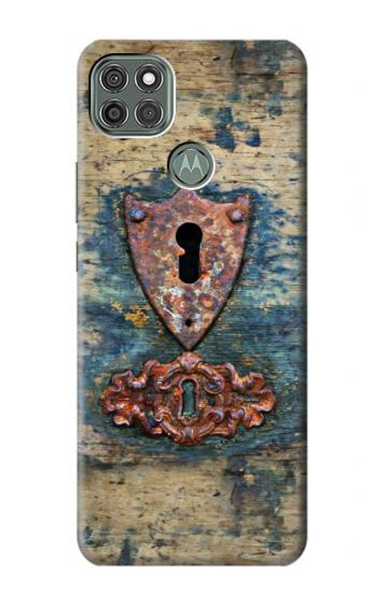 W3955 Vintage Keyhole Weather Door Funda Carcasa Case y Caso Del Tirón Funda para Motorola Moto G9 Power