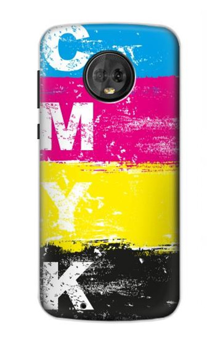 W3930 Cyan Magenta Yellow Key Funda Carcasa Case y Caso Del Tirón Funda para Motorola Moto G6