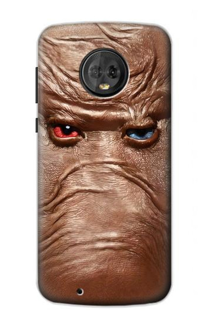 W3940 Leather Mad Face Graphic Paint Funda Carcasa Case y Caso Del Tirón Funda para Motorola Moto G6