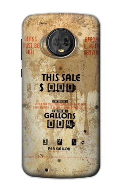 W3954 Vintage Gas Pump Funda Carcasa Case y Caso Del Tirón Funda para Motorola Moto G6