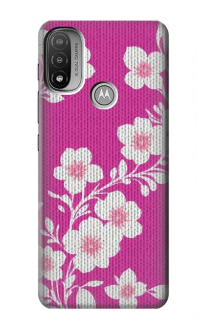 W3924 Cherry Blossom Pink Background Funda Carcasa Case y Caso Del Tirón Funda para Motorola Moto E20,E30,E40