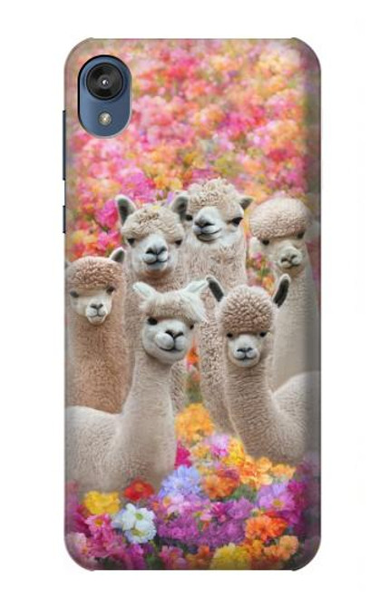 W3916 Alpaca Family Baby Alpaca Funda Carcasa Case y Caso Del Tirón Funda para Motorola Moto E6, Moto E (6th Gen)