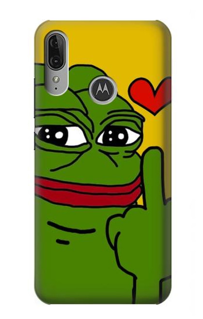 W3945 Pepe Love Middle Finger Funda Carcasa Case y Caso Del Tirón Funda para Motorola Moto E6 Plus, Moto E6s