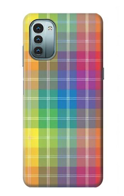 W3942 LGBTQ Rainbow Plaid Tartan Funda Carcasa Case y Caso Del Tirón Funda para Nokia G11, G21