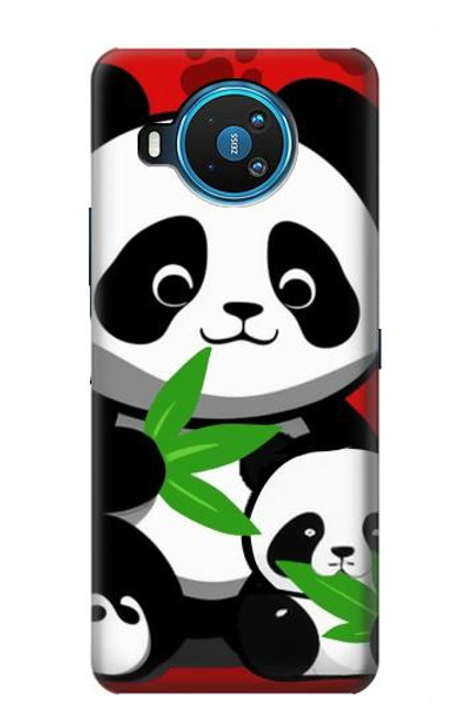 W3929 Cute Panda Eating Bamboo Funda Carcasa Case y Caso Del Tirón Funda para Nokia 8.3 5G