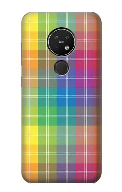 W3942 LGBTQ Rainbow Plaid Tartan Funda Carcasa Case y Caso Del Tirón Funda para Nokia 7.2