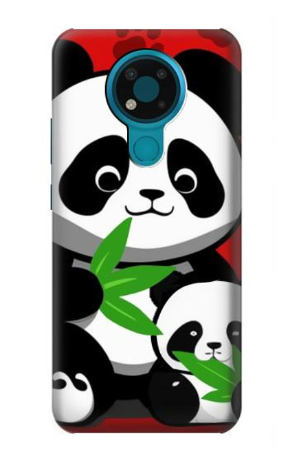 W3929 Cute Panda Eating Bamboo Funda Carcasa Case y Caso Del Tirón Funda para Nokia 3.4