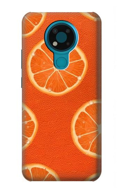 W3946 Seamless Orange Pattern Funda Carcasa Case y Caso Del Tirón Funda para Nokia 3.4