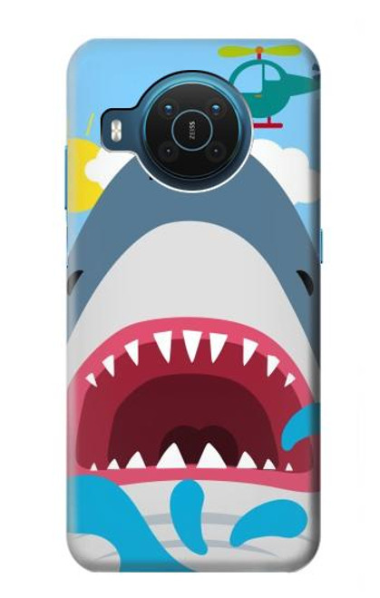 W3947 Shark Helicopter Cartoon Funda Carcasa Case y Caso Del Tirón Funda para Nokia X20