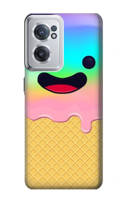 W3939 Ice Cream Cute Smile Funda Carcasa Case y Caso Del Tirón Funda para OnePlus Nord CE 2 5G