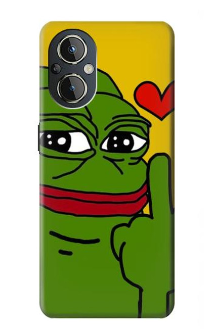 W3945 Pepe Love Middle Finger Funda Carcasa Case y Caso Del Tirón Funda para OnePlus Nord N20 5G