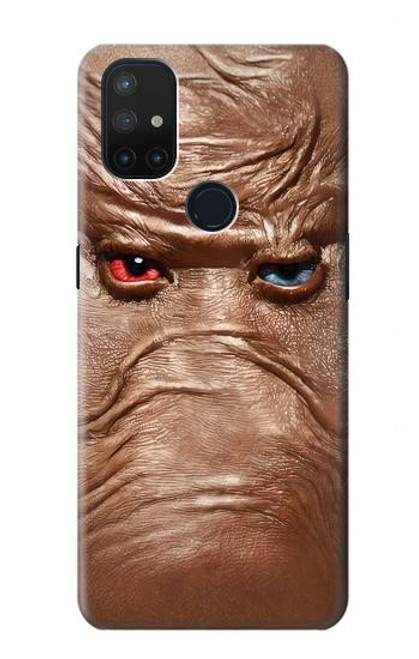 W3940 Leather Mad Face Graphic Paint Funda Carcasa Case y Caso Del Tirón Funda para OnePlus Nord N10 5G