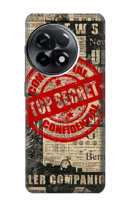 W3937 Text Top Secret Art Vintage Funda Carcasa Case y Caso Del Tirón Funda para OnePlus 11R