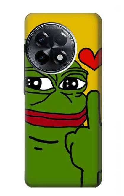 W3945 Pepe Love Middle Finger Funda Carcasa Case y Caso Del Tirón Funda para OnePlus 11R