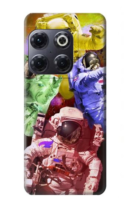 W3914 Colorful Nebula Astronaut Suit Galaxy Funda Carcasa Case y Caso Del Tirón Funda para OnePlus 10T