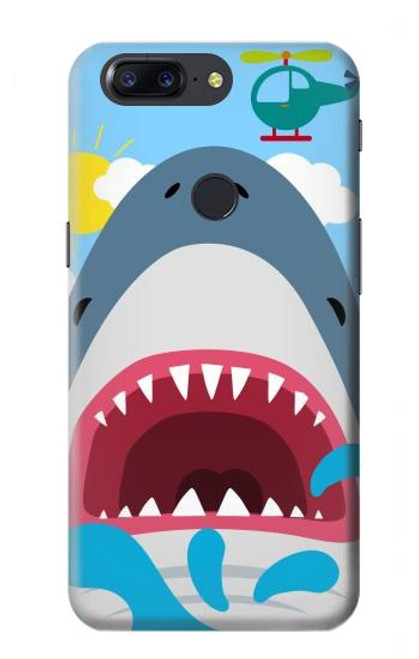 W3947 Shark Helicopter Cartoon Funda Carcasa Case y Caso Del Tirón Funda para OnePlus 5T