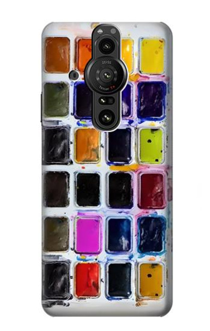 W3956 Watercolor Palette Box Graphic Funda Carcasa Case y Caso Del Tirón Funda para Sony Xperia Pro-I