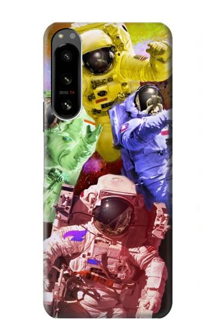 W3914 Colorful Nebula Astronaut Suit Galaxy Funda Carcasa Case y Caso Del Tirón Funda para Sony Xperia 5 IV